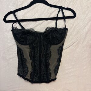 Urban Outfitters Black Lace Corset Top
